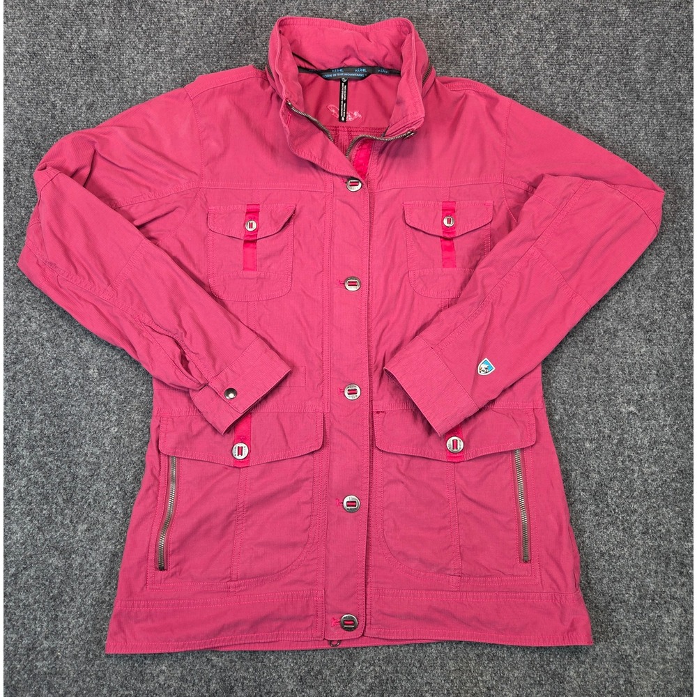 Kuhl Magenta Pink Utility Cargo Jacket Womens Small Stowaway Hood